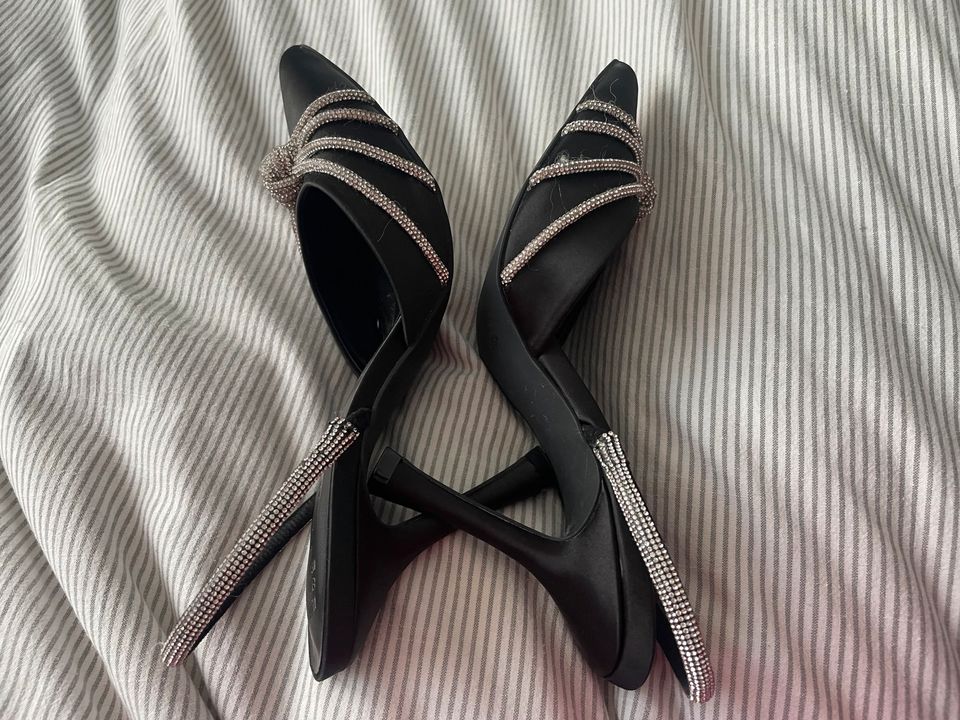 Primark High Heels Größe 37 Schwarz Glitzer Strass Neu in Rheda-Wiedenbrück