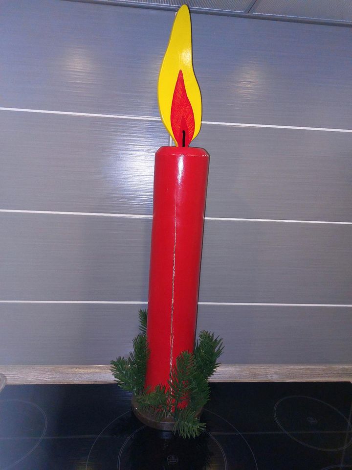 Holzkerze Adventskerze Holz Kerze Weihnachten Baumstamm in Sehnde