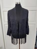 Zara Schwarzer Paisley Kimono mit Fransen Düsseldorf - Stadtmitte Vorschau