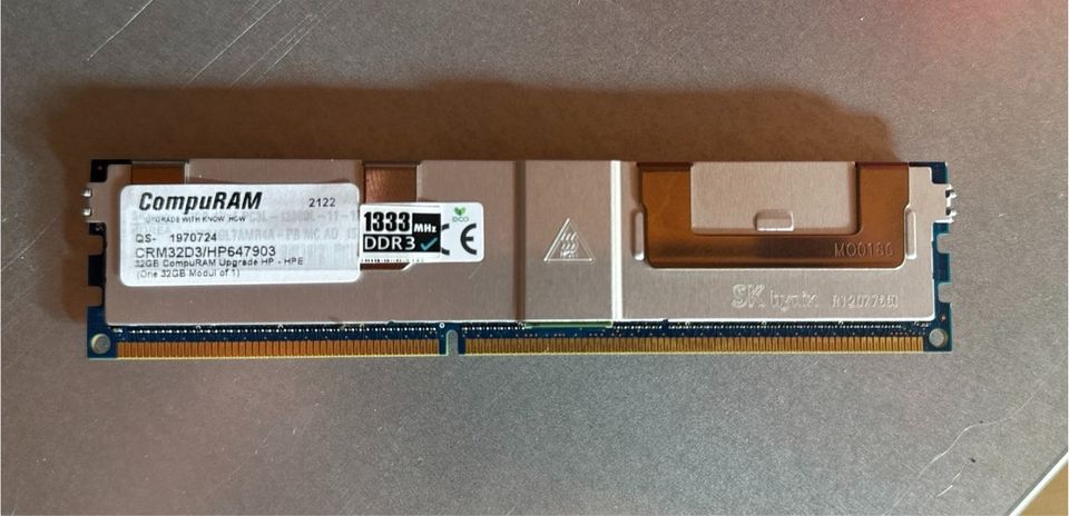 4 x 32GB DDR3 1333MHz | ECC | LRDIMM | 1,35V | 4 Rank HP DL380p in Pulheim