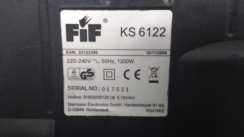 FiF Staubsauger 1200 watt in Neunkirchen-Seelscheid