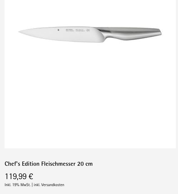 WMF Chef's Edition Fleischmesser 20 cm UVP 119€ in Gerlingen
