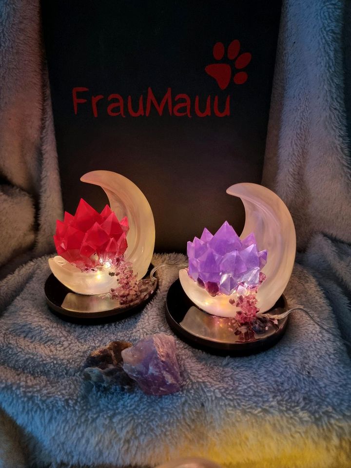 Mond Lampe Amethyst Rosenquarz witchy gothic wicca Unikat Kristal in Hamburg