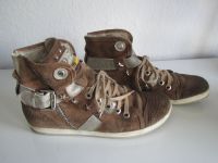 MANAS high top Sneaker Wildleder braun, mittelbraun, beige Gr. 38 Schleswig-Holstein - Lübeck Vorschau