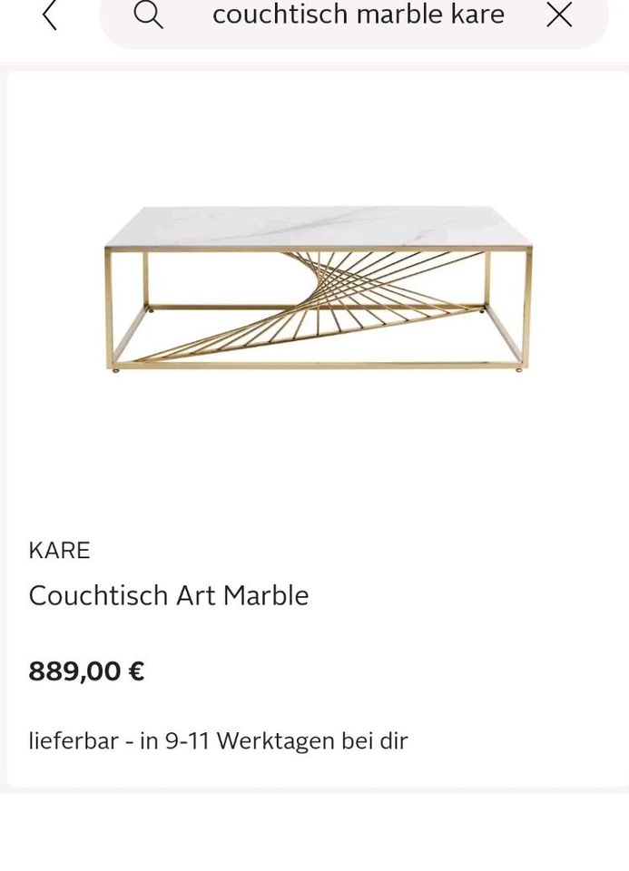 Couchtisch Art Marble  KARE Marmoroptik in Bremen