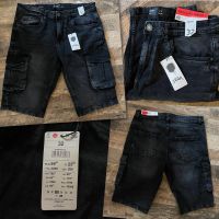 NEUE kurze Jeanshose Croop Cargo Jeans Shorts schwarz W 32 Hessen - Hauneck Vorschau