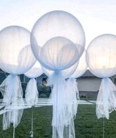 Tüll Deko für Hochzeit, weiß mit Goldschleifen & 3x Riesenballons Nordrhein-Westfalen - Euskirchen Vorschau