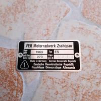 Typenschild DDR - Motorrad ES Bj. 1969 Sachsen-Anhalt - Südliches Anhalt Vorschau