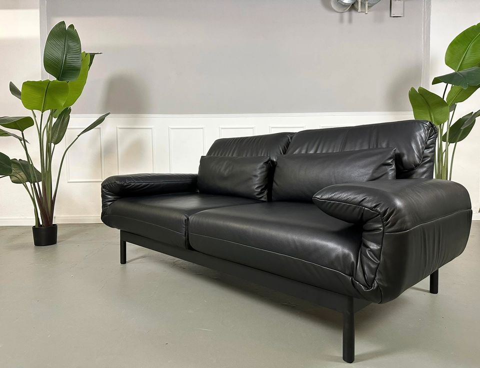 Rolf Benz Plura Leder Schwarz Designer Sofa Zweisitzer Couch in Hamburg