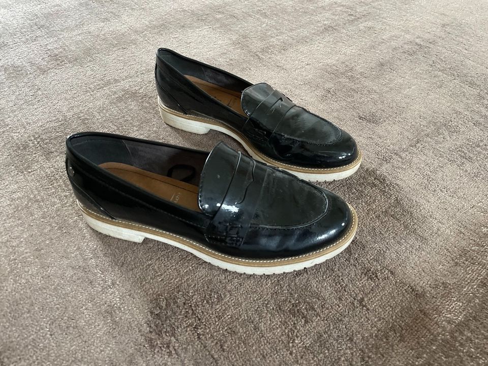 Neuw. Slipper Loafer Tamaris schwarz Gr. 38 in Schmelz