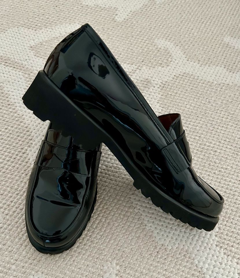 Raphael Handmade Schuhe Slipper Loafer Lack schwarz Größe 38,5 in Kaarst