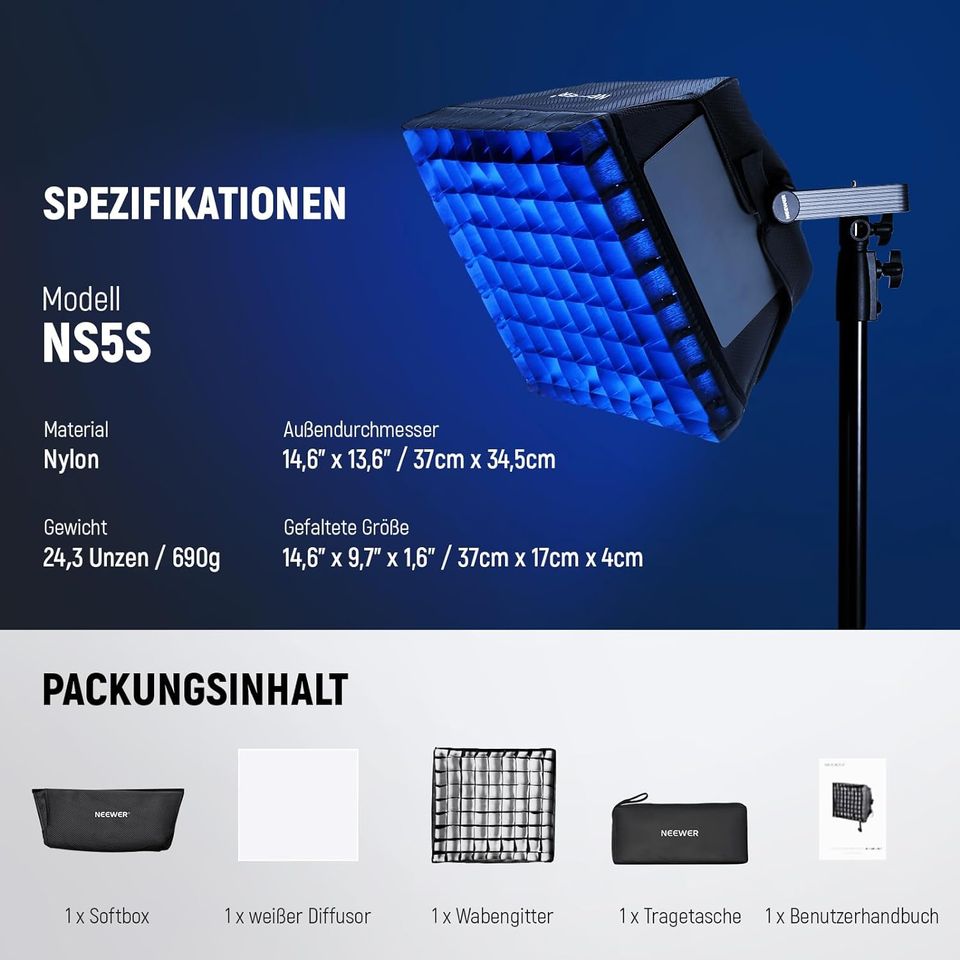 NEEWER Softbox für RGB1200 LED Video Lichtpaneel - Neu in Ginsheim-Gustavsburg