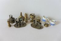 Vintage Puppenstube Miniatur Geschirr Messing Porzellan gold Sachsen - Adorf-Vogtland Vorschau