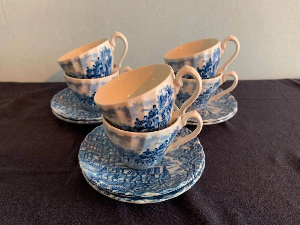 Vintage Teeservice / Tea Service - Myott - Coaching Days - Blau. in Bad Homburg