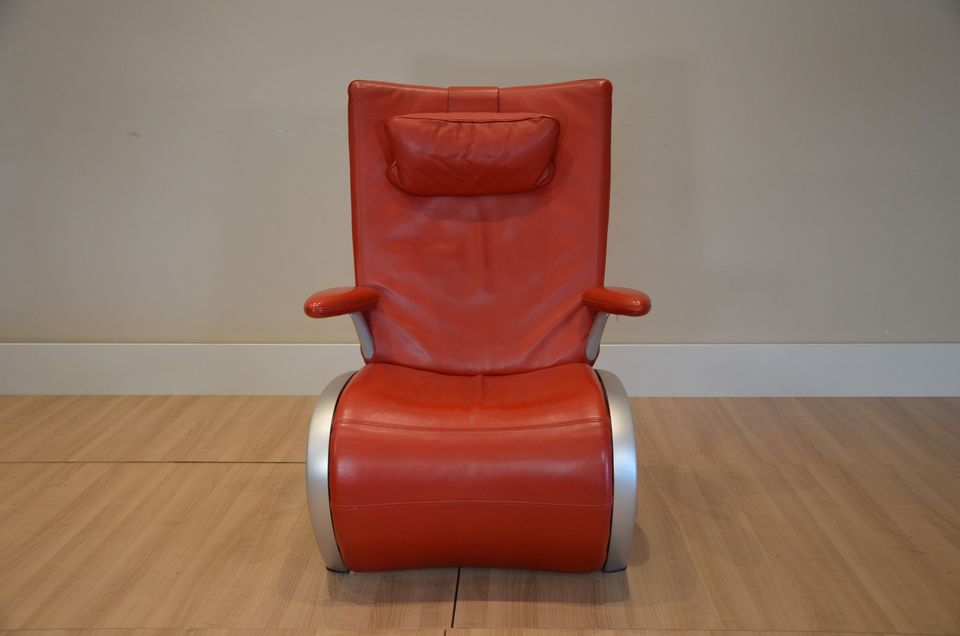 WK Wohnen Flex 679 Relax-Sessel - Leder rot - Stahl gebogen- in Willich