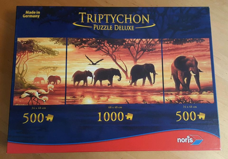 Puzzle (Triptychon von Noris) - Elefantenmotiv in Freiburg im Breisgau