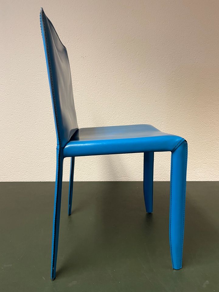 3x cattelan italia Piuma Lederstuhl in rot + blau Esszimmer Stuhl in Bocholt