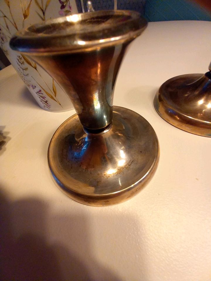 Zwei Dänische Art Deco 830 S .Silber Leuchter 516 gramm gefüllt in Emden