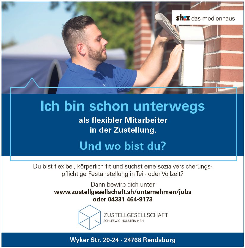Verbundzusteller (m/w/d) 15,-€ Std Briefe u. Tageszeitungen Nübel in Nübel b Schleswig