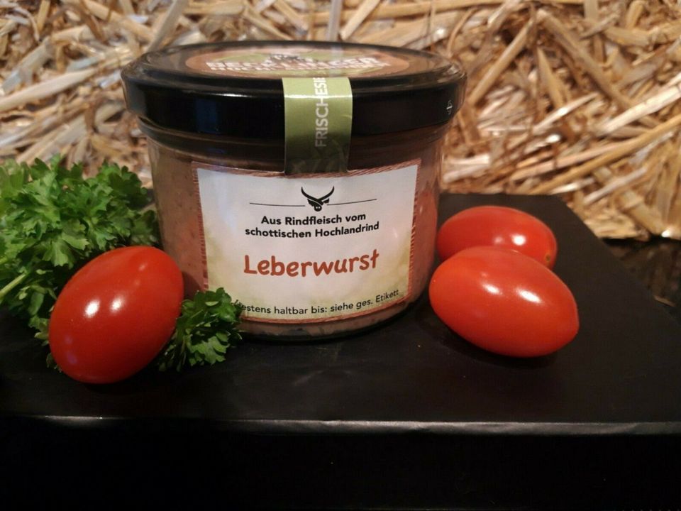 Rinder Leberwurst vom Schottischen Hochlandrind 180 gr. Glas in Dahlenburg