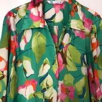 Zara Satin Bluse langes Hemd Blumen Flower Glanz Gr. M Top Hessen - Maintal Vorschau