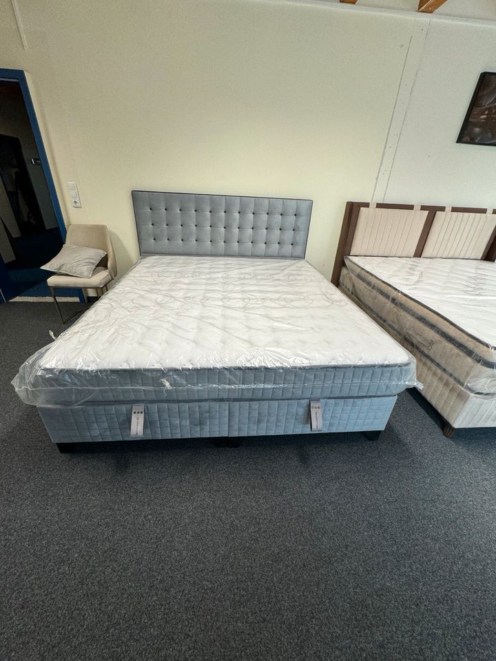 Platzmangel Angebote bis Ende Mai 24 (Boxspringbett BAZZA 180 X 200 CM KOPFTEIL - BETTGESTELL mit Stauraum - MATRATZE QMLager in Ursensollen