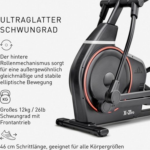 adidas Performance Ellipsentrainer-Ergometer X-21FD, mit LED-Bele in Lübbecke 