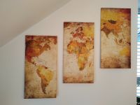 Wandbild Weltkarte Leinwand Korkwand Pinnwand 3 teilig Baden-Württemberg - Beuren Vorschau