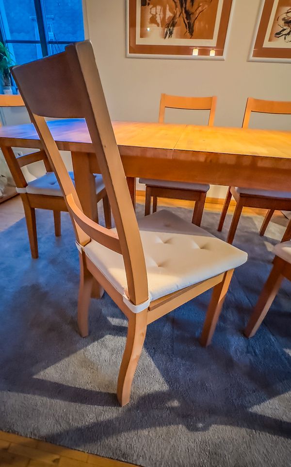 Esstisch mit 6 Stühlen, Holz, 200x100, ausziehbar in Zwickau