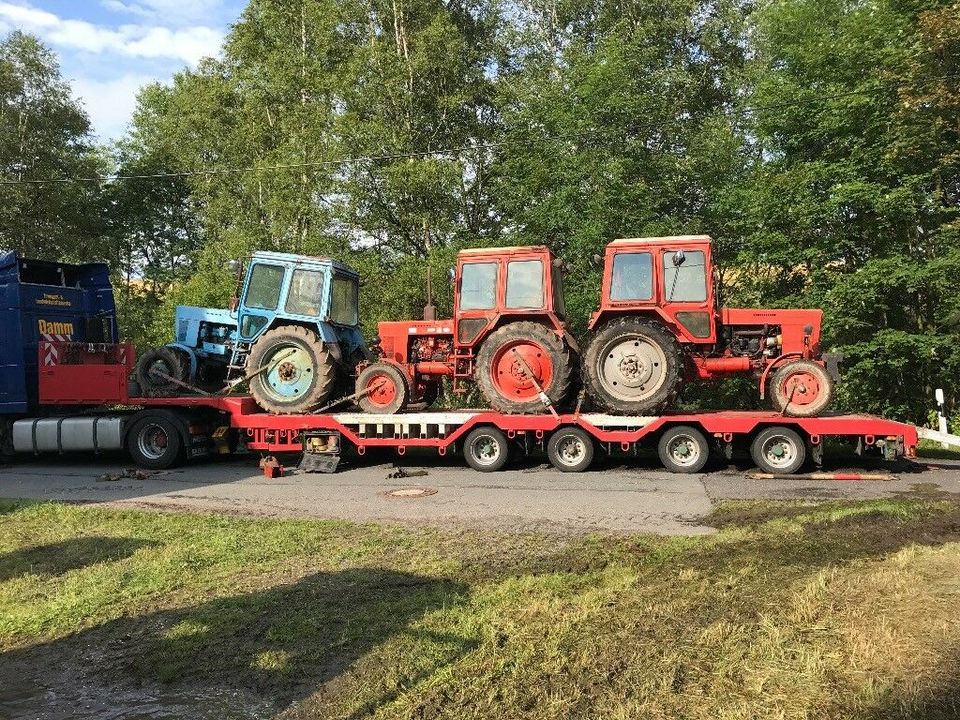 Transport , Tieflader , Tiefbett ,Mähdrescher,Traktor,Bagger,Boot in Dresden