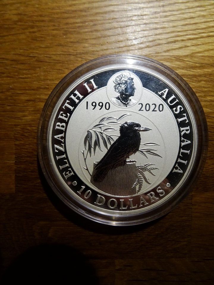 Sammlermünzen 1x 10 oz Kookaburra 2020, 1x 10 oz Elephant 2021 in Dingelstädt