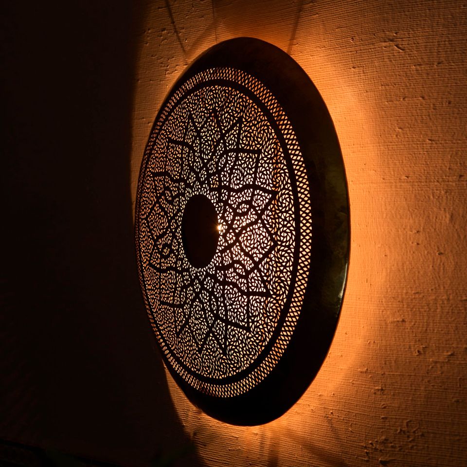 Orientalische Lampe Handgefertigte Wandlampe aus Kupfer 40x40cm in Düsseldorf