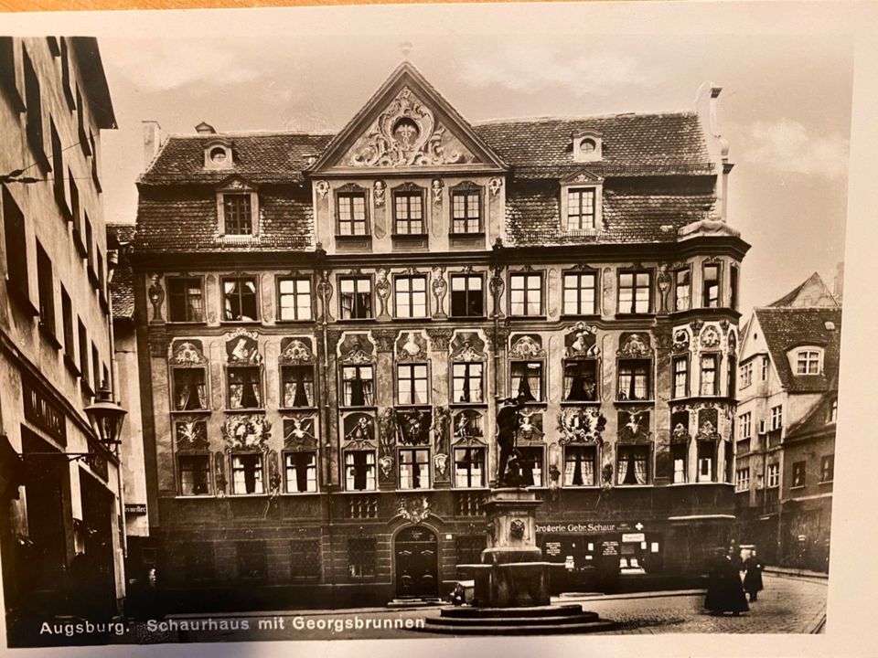 Sammlung alter Postkarten Augsburg um 1920/30 in Wünschendorf