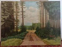 Bild auf Leinen gemalt - Waldlandschaft Bayern - Augsburg Vorschau