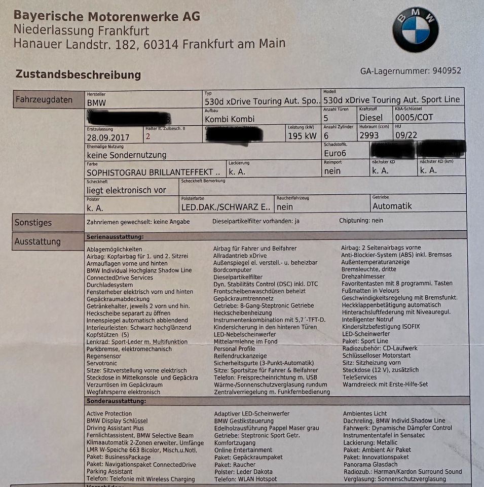 Verkaufe BMW G31 530 D xdrive sportline in München
