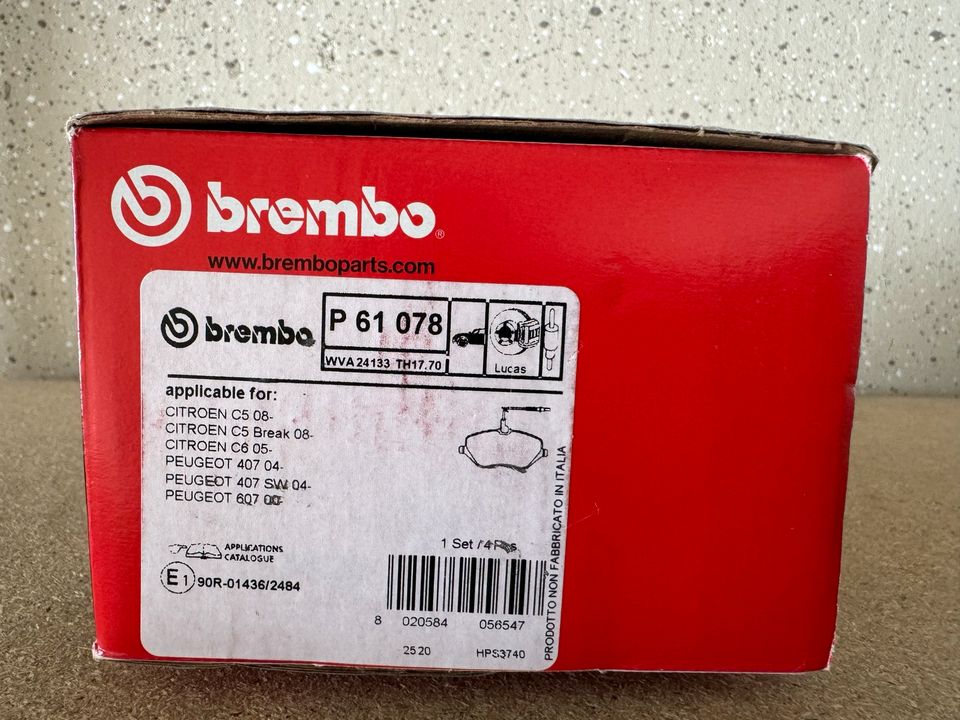 BREMBO 2x 09.8670.11 Bremsscheibe 1x P61078 Bremsbeläge Peugeot in Hannover