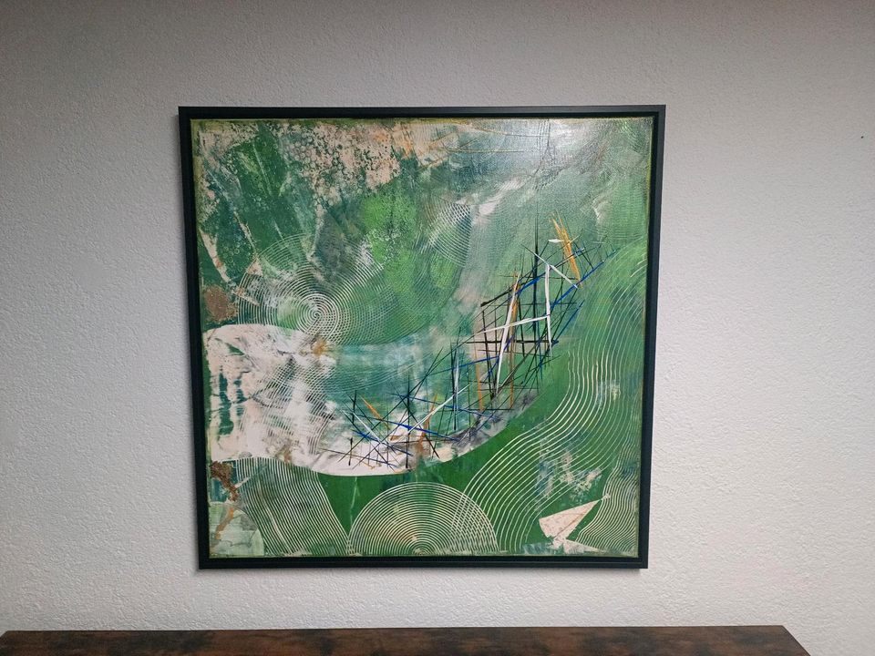 Acrylbild abstrakt Unikat in Schattenrahmen in Jeßnitz