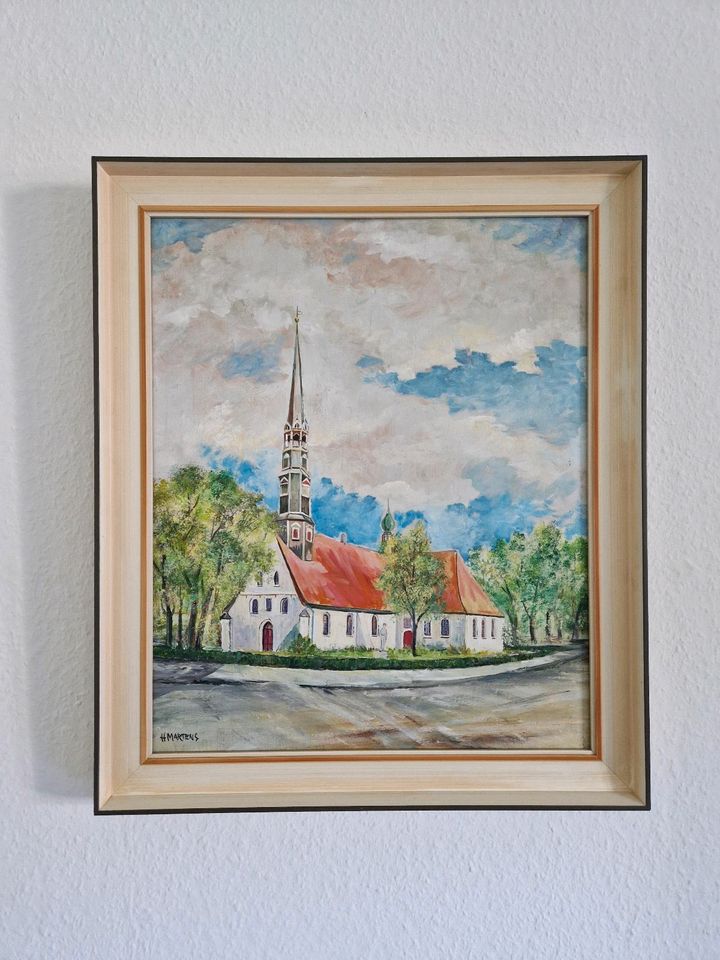 Ölgemälde des Malers H. Martens (St.- Jürgen Kirche in Heide) in Hilden