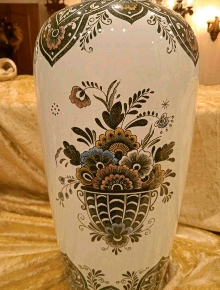 PAON Vase 38 cm grün handausgemalt TOP in Leverkusen