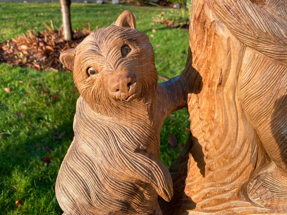 Bär 100cm Holzbär Holz geschnitzt Bärenstatue in Essen