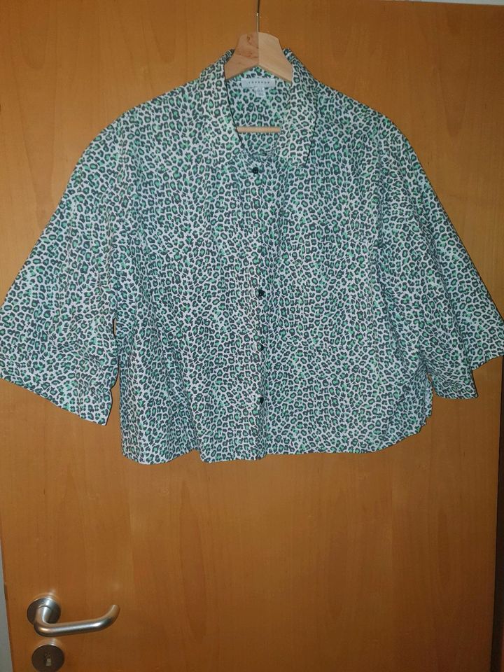 Topshop Bluse Cropped Leomuster XL in Pulheim