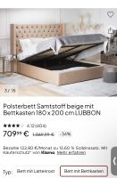 Bett samt beige 180cm mal 200 cm neuwertig Niedersachsen - Munster Vorschau
