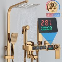 Gold Thermostat Duscharmatur Duschset Duschsystem Regendusche Hessen - Bebra Vorschau