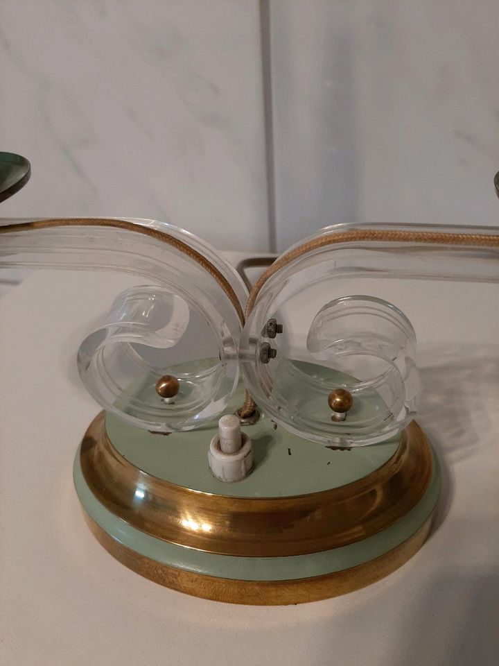 Vintage Tischlampe 2 flammig Glashülsen in Riegelsberg