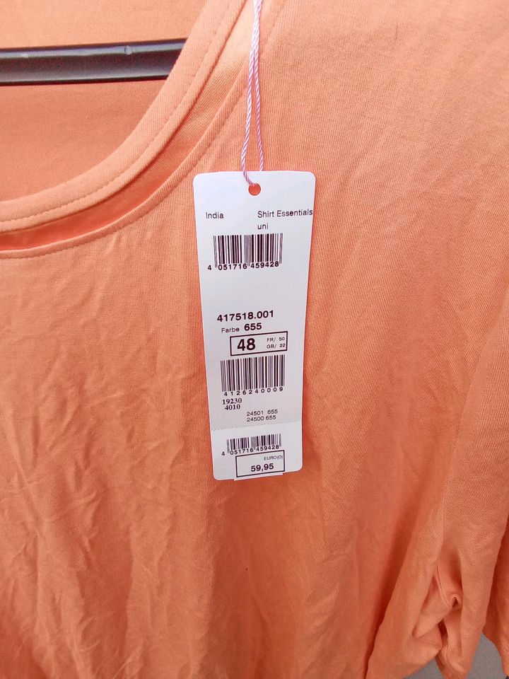 BASLER, NEU, SHIRT, ORANGE, VISKOSE, 48 in Tornesch