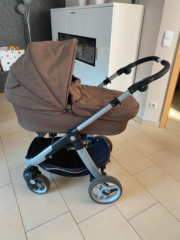 Kombi Kinderwagen Buggy Autositz Teutonia Braun 3in1 in Rheda-Wiedenbrück