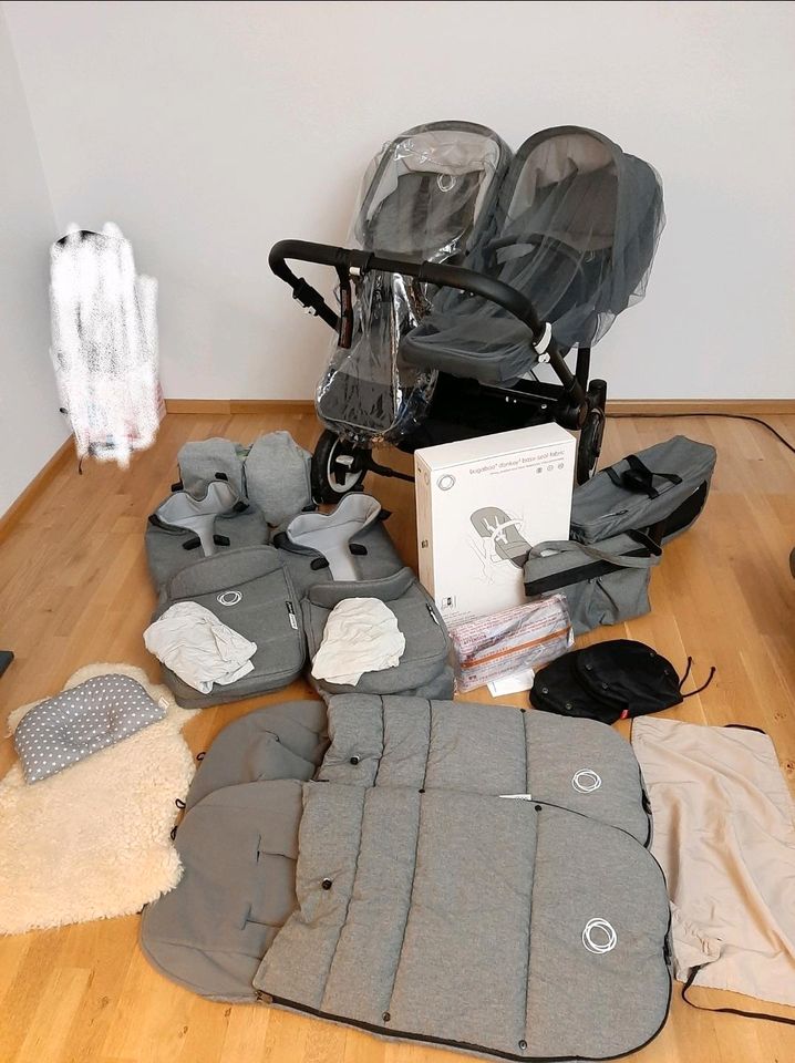 Bugaboo Donkey 2 Duo Twin grey Melange Premium Collection Fußsack in Duisburg