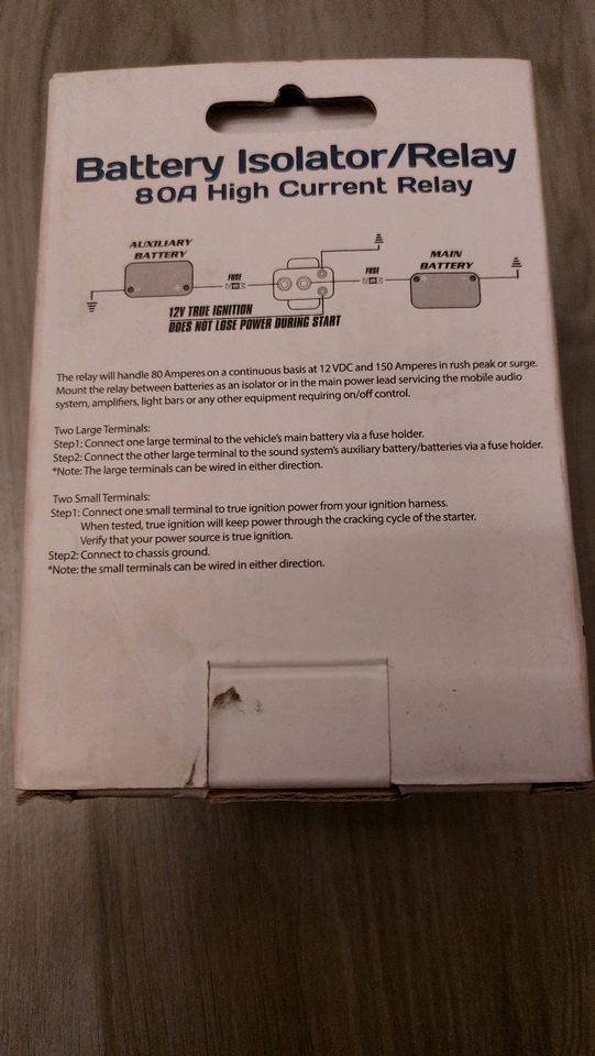 Batterietrennrelais, Trennschalter, 12V 80A, Wohnmobil, HiFi in Reiskirchen
