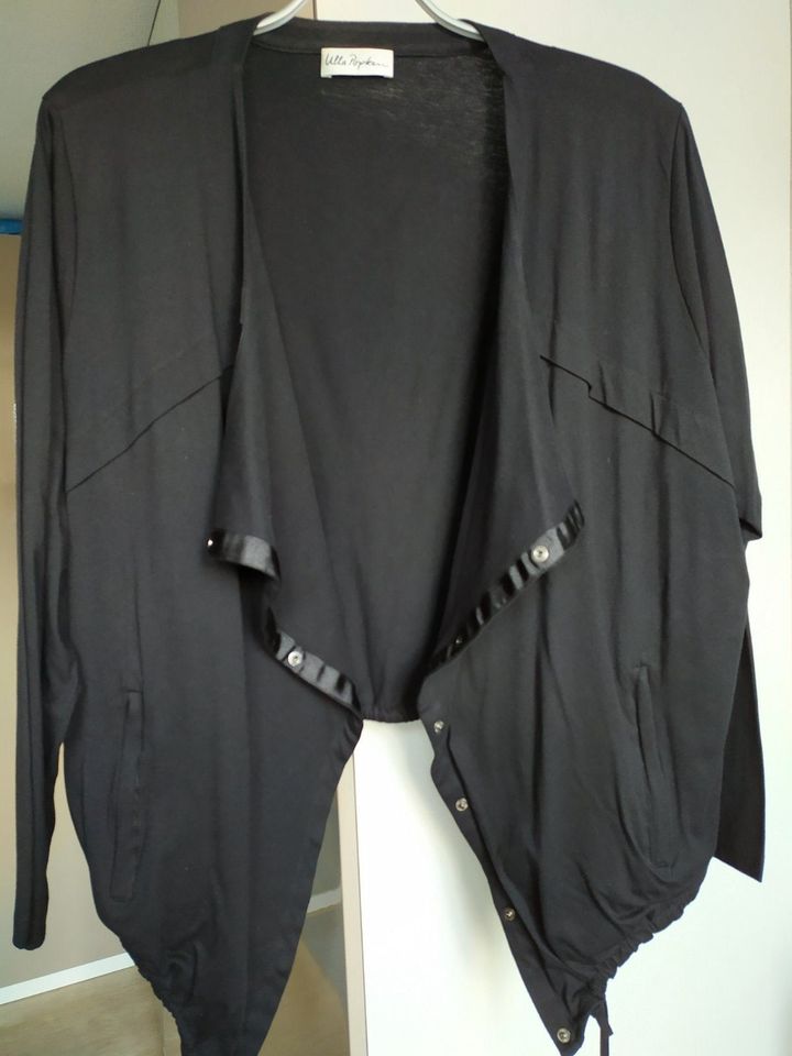 Popken Lagenlook-Jacke, Bikerstil,  Schwarz, Gr. 50/52 in Freiburg im Breisgau