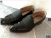 Mokassin Slipper Halbschuh Damen Gr. 38 schwarz Lack/Leder Stuttgart - Stuttgart-Ost Vorschau